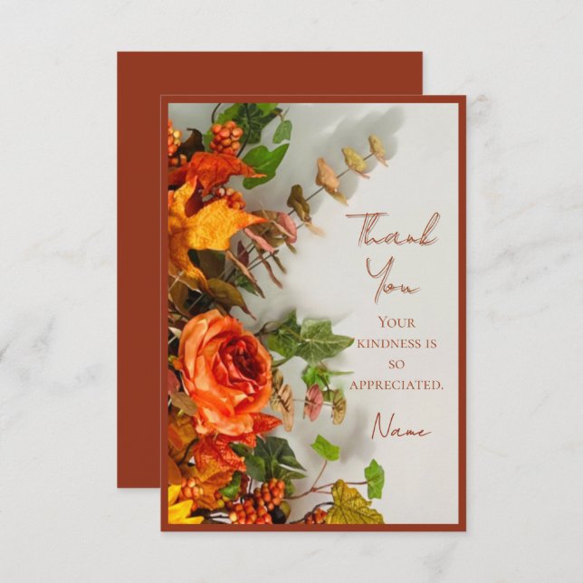 Thanksgiving Florals Holiday Spice Invitation Card (Front/Back)
