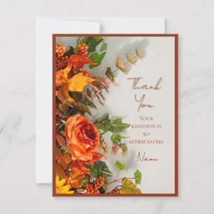 Thanksgiving Florals Holiday Spice Thank you Card