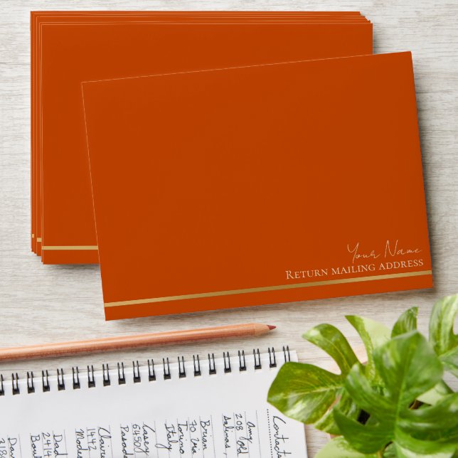 Thanksgiving Florals Rustic Holiday Envelope (Stacked)