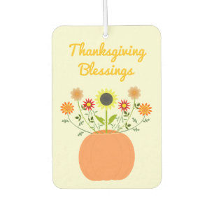 Thanksgiving Flowers in Pumpkin Custom Air Freshener