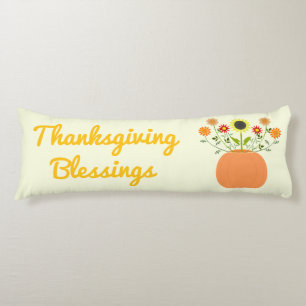 Thanksgiving Flowers in Pumpkin Custom Body Pillow