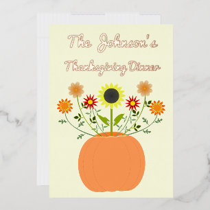 Thanksgiving Flowers in Pumpkin Custom Dinner