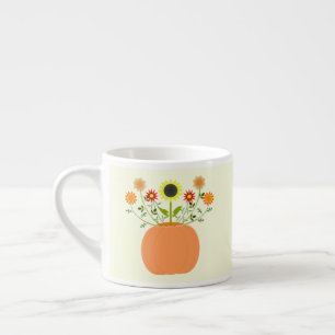 Thanksgiving Flowers in Pumpkin Espresso Cup