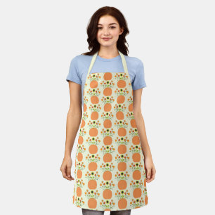 Thanksgiving Flowers in Pumpkin Patterned Apron