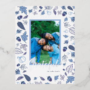 Thanksgiving Foil Holiday Postcard