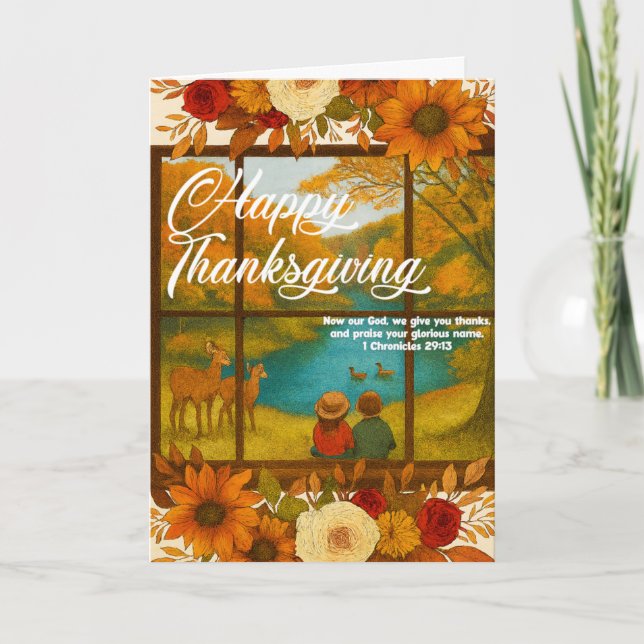 Thanksgiving Folded Greeting Card (Front)