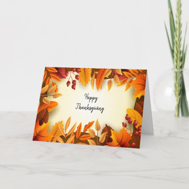 Thanksgiving Folded Greeting Card (Front)