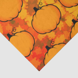 Thanksgiving Foliage Pumpkin Drawing Custom Text  Tissue Paper