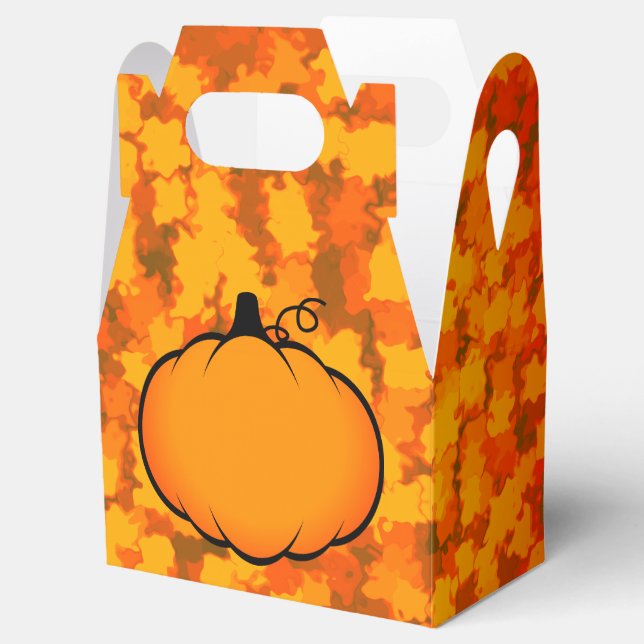 Thanksgiving Foliage Pumpkin Drawing Favor Box (Opened)