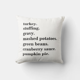 Thanksgiving Food Dinner List Personalized Autumn Throw Pillow