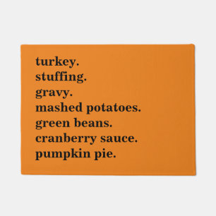 Thanksgiving Food Dinner List Personalized Doormat