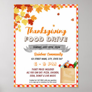Thanksgiving Food Drive event Flyer Poster