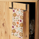 Thanksgiving Food Turkey Pink Kitchen Towel<br><div class="desc">Whimsical and modern kitchen towel featuring illustration of yummy thanksgiving food.</div>