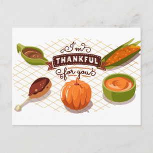Thanksgiving foods postcard