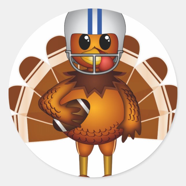 Thanksgiving Football Classic Round Sticker (Front)