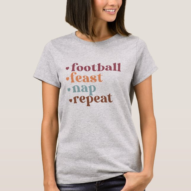 Thanksgiving Football Feast Nap Women's T-Shirt (Front)