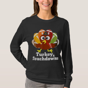 Thanksgiving Football Turkey And Touchdowns Men Ki T-Shirt