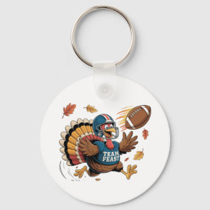Thanksgiving Football Turkey Fantasy Football Keychain