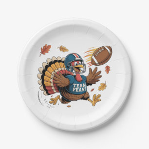 Thanksgiving Football Turkey Fantasy Football Paper Plate