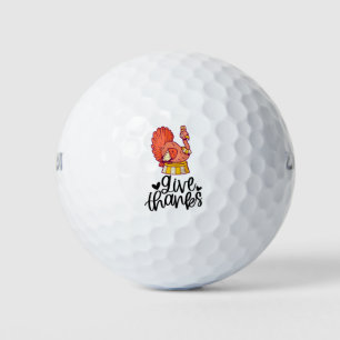 Thanksgiving for golfer with turkey golf balls