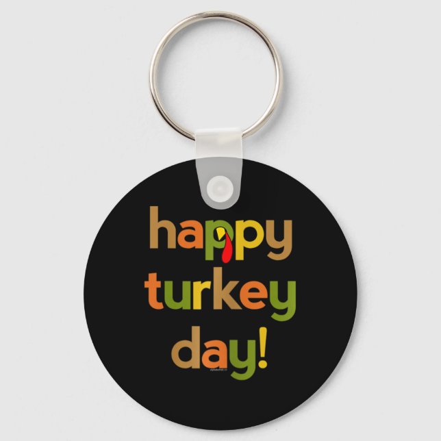 Thanksgiving For Women Her Happy Turkey Day Fall T Keychain (Front)