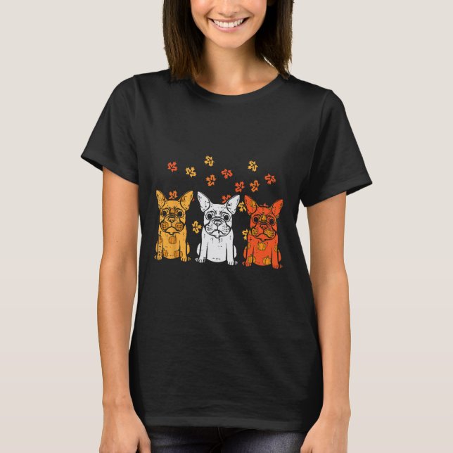 Thanksgiving French Bulldog Fall Frenchie Dog Men  T-Shirt (Front)