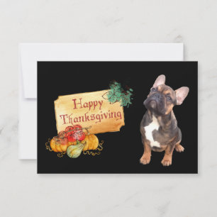 Thanksgiving French Bulldog postcard
