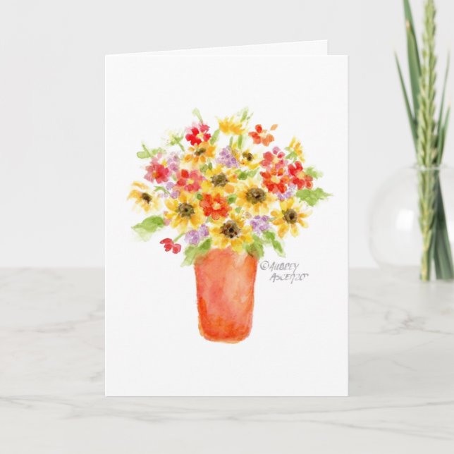 Thanksgiving Fresh Flowers Religious Greeting Card (Front)