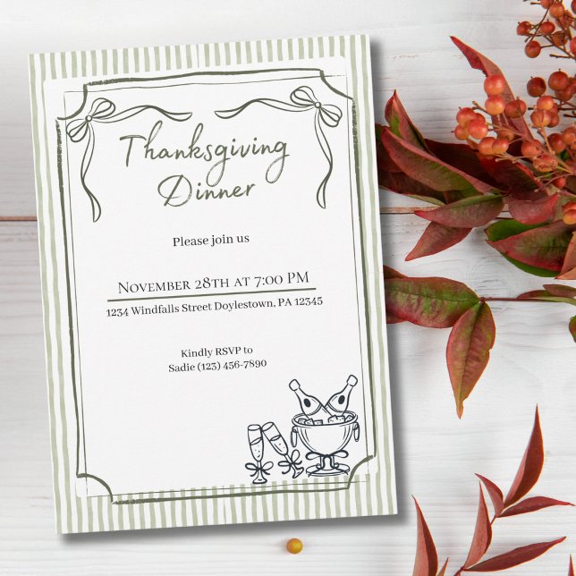 Thanksgiving Friendsgiving Dinner Chic Fall Invitation (Creator Uploaded)