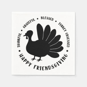 Thanksgiving Friendsgiving Fall Turkey   Holiday  Napkin