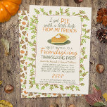 Thanksgiving Friendsgiving Party Pumpkin Pie Funny Invitation<br><div class="desc">Invite your friends for a Thanksgiving holiday feast with these pretty (and funny) Friendsgiving party invitations. These unique invites say, "I get PIE with a little help from my friends" and include a hand-drawn slice of pumpkin pie. The border has a leaf pattern and the back has a pattern of...</div>