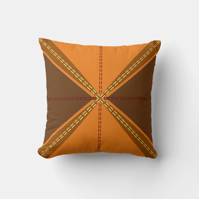 Thanksgiving Fun With Triangles & Dashes Throw Pillow (Front)