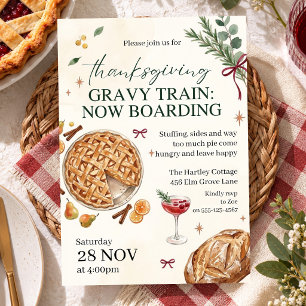 Thanksgiving funny Dinner Pie Dinner Party  Invitation