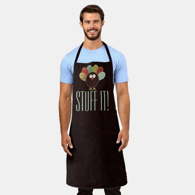 Thanksgiving Funny STUFF IT Turkey Apron (Worn)