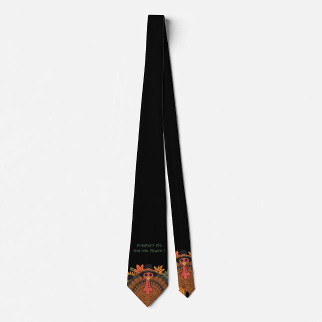 Thanksgiving, Funny Turkey Chef, Gobble, Modern Ne Tie (Front)