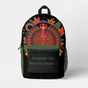 Thanksgiving,Funny Turkey Chef, Gobble Printed Backpack