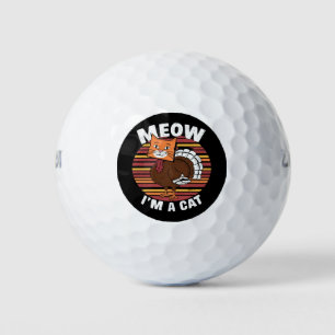 Thanksgiving Funny Turkey Fake Cat Retro  Golf Balls