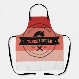Thanksgiving Funny Turkey Squad Hipster Apron