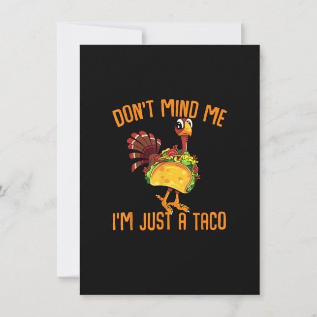 Thanksgiving Funny Turkey With Taco Costume Invitation (Front)
