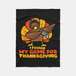 Thanksgiving Gamer Turkey Video Game Lovers Kids B Fleece Blanket
