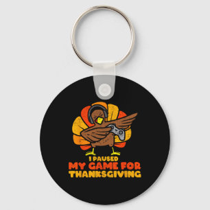 Thanksgiving Gamer Turkey Video Game Lovers Kids B Keychain
