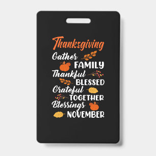 Thanksgiving Gather Family Badge