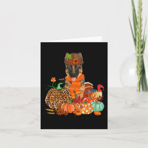 Thanksgiving German Shepherd With Turkey Fall Pump Card