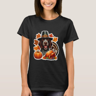 Thanksgiving German Wirehaired Pointer Dog Owner L T-Shirt