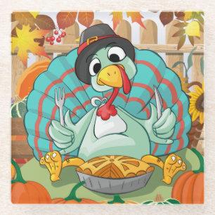 Thanksgiving Glass Coaster