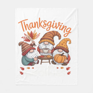 Thanksgiving Gnome Fall Leopard Turkey Essential T Fleece Blanket