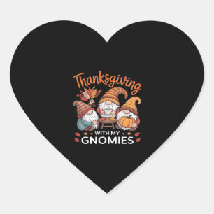 Thanksgiving Gnome Fall Leopard Turkey Essential T Heart Sticker