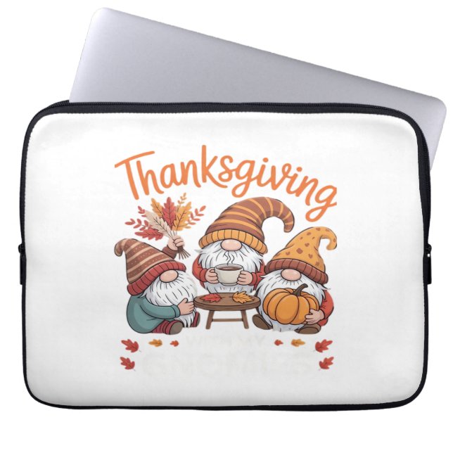 Thanksgiving Gnome Fall Leopard Turkey Essential T Laptop Sleeve (Front)