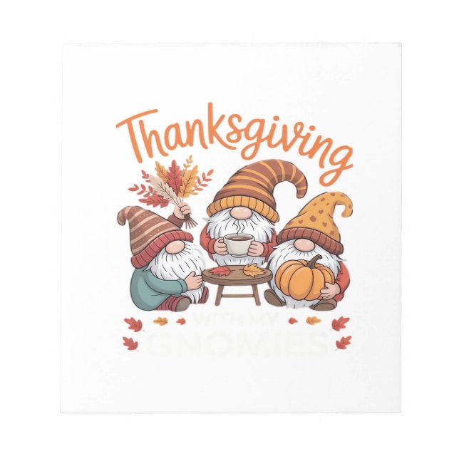 Thanksgiving Gnome Fall Leopard Turkey Essential T Notepad (Front)