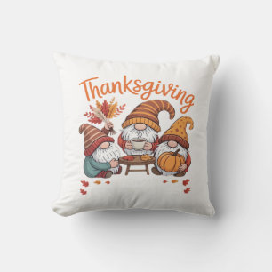 Thanksgiving Gnome Fall Leopard Turkey Essential T Throw Pillow